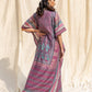 Rajwada Violet Silk Printed Stitched Indo Western Kaftan For Women