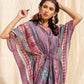 Rajwada Violet Silk Printed Stitched Indo Western Kaftan For Women