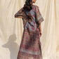 Rajwada Brown Silk Printed Stitched Indo Western Kaftan For Women