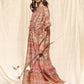 Rajwada Beige Silk Printed Stitched Indo Western Kaftan For Women