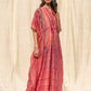 Rajwada Pink Silk Printed Stitched Indo Western Kaftan For Women