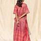 Rajwada Pink Silk Printed Stitched Indo Western Kaftan For Women