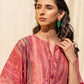 Rajwada Pink Silk Printed Stitched Indo Western Kaftan For Women