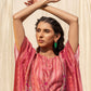 Rajwada Pink Silk Printed Stitched Indo Western Kaftan For Women