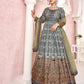Rajwada Black Silk Printed Stitched Gown For Women