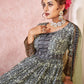 Rajwada Black Silk Printed Stitched Gown For Women