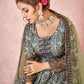 Rajwada Black Silk Printed Stitched Gown For Women