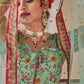 Rajwada Sea Green Silk Printed Stitched Gown For Women