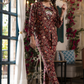 Rajwada Maroon Satin Printed Co Ord Set for Women