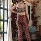Rajwada Maroon Satin Printed Co Ord Set for Women