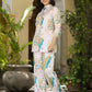 Rajwada Off White Muslin Printed Stitched Indo Western Co Ord Set For Women