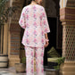 Rajwada Light Pink Muslin Printed Stitched Indo Western Co Ord Set For Women