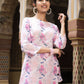Rajwada Light Pink Muslin Printed Stitched Indo Western Co Ord Set For Women