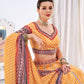 Rajwada Women's Yellow Chinon Semi Stitched Lehenga with Unstitched Blouse