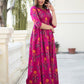 Rajwada Pink Muslin Stitched Gown For Women