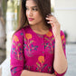 Rajwada Pink Muslin Stitched Gown For Women