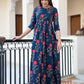 Rajwada Blue Muslin Stitched Gown For Women