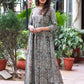 Rajwada Teal Muslin Stitched Gown For Women
