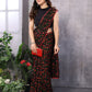 Rajwada Women Black And Red Georgette Printed Saree With Unstitched Blouse