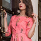 Rajwada Pink Muslin Printed Stitched Gown for Women