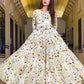 Rajwada Cream Muslin Printed Stitched Gown for Women