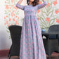 Rajwada Purple Muslin Printed Stitched Gown for Women