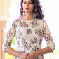Rajwada Cream Muslin Printed Stitched Gown for Women