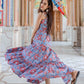 Rajwada Light Blue Muslin Printed Stitched Gown for Women