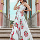 Rajwada White Muslin Printed Stitched Gown for Women