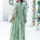 Rajwada Sea Green Muslin Printed Stitched Gown for Women