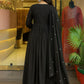 Rajwada Black Cotton Blend Embroidered Kurta Set For Women