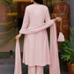 Rajwada Pink Cotton Blend Embroidered Kurta Set For Women