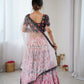 Rajwada Pink & Black Viscose Rayon Printed Lehenga For Women