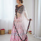 Rajwada Pink & Black Viscose Rayon Printed Lehenga For Women