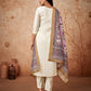 Rajwada Off White Embroidered Viscose Silk Stitched Kurta Salwar Set For Women