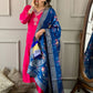 Rajwada Pink Embroidered Viscose Silk Stitched Kurta Salwar Set For Women