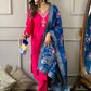 Rajwada Pink Embroidered Viscose Silk Stitched Kurta Salwar Set For Women
