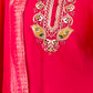 Rajwada Red Embroidered Viscose Silk Stitched Kurta Salwar Set For Women