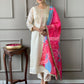 Rajwada Off White Embroidered Viscose Silk Stitched Kurta Salwar Set For Women