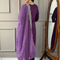 Rajwada Purple Embroidered Viscose Silk Stitched Kurta Salwar Set For Women