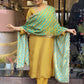 Rajwada Mustard Embroidered Cotton Blend Stitched Kurta Salwar Set For Women