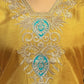 Rajwada Mustard Embroidered Cotton Blend Stitched Kurta Salwar Set For Women