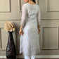 Rajwada White Embroidered Cotton Blend Stitched Kurta Salwar Set For Women