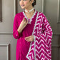 Rajwada Magenta Embroidered Viscose Silk Stitched Kurta Salwar Set For Women