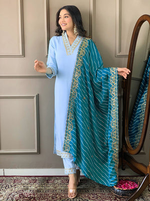 Rajwada Mauve Embroidered Viscose Silk Stitched Kurta Salwar Set For Women