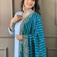 Rajwada Mauve Embroidered Viscose Silk Stitched Kurta Salwar Set For Women