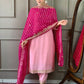 Rajwada Pink Embroidered Viscose Silk Stitched Kurta Salwar Set For Women