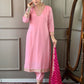 Rajwada Pink Embroidered Viscose Silk Stitched Kurta Salwar Set For Women