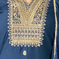 Rajwada Navy Blue Embroidered Rayon Stitched Kurta Salwar Set For Women