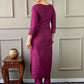 Rajwada Maroon Embroidered Rayon Stitched Kurta Salwar Set For Women